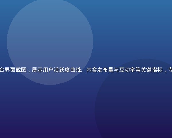 撸撸社数据分析后台界面截图，展示用户活跃度曲线、内容发布量与互动率等关键指标，专业数据面板冷色调